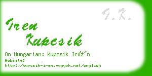 iren kupcsik business card